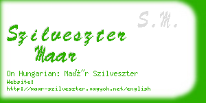 szilveszter maar business card